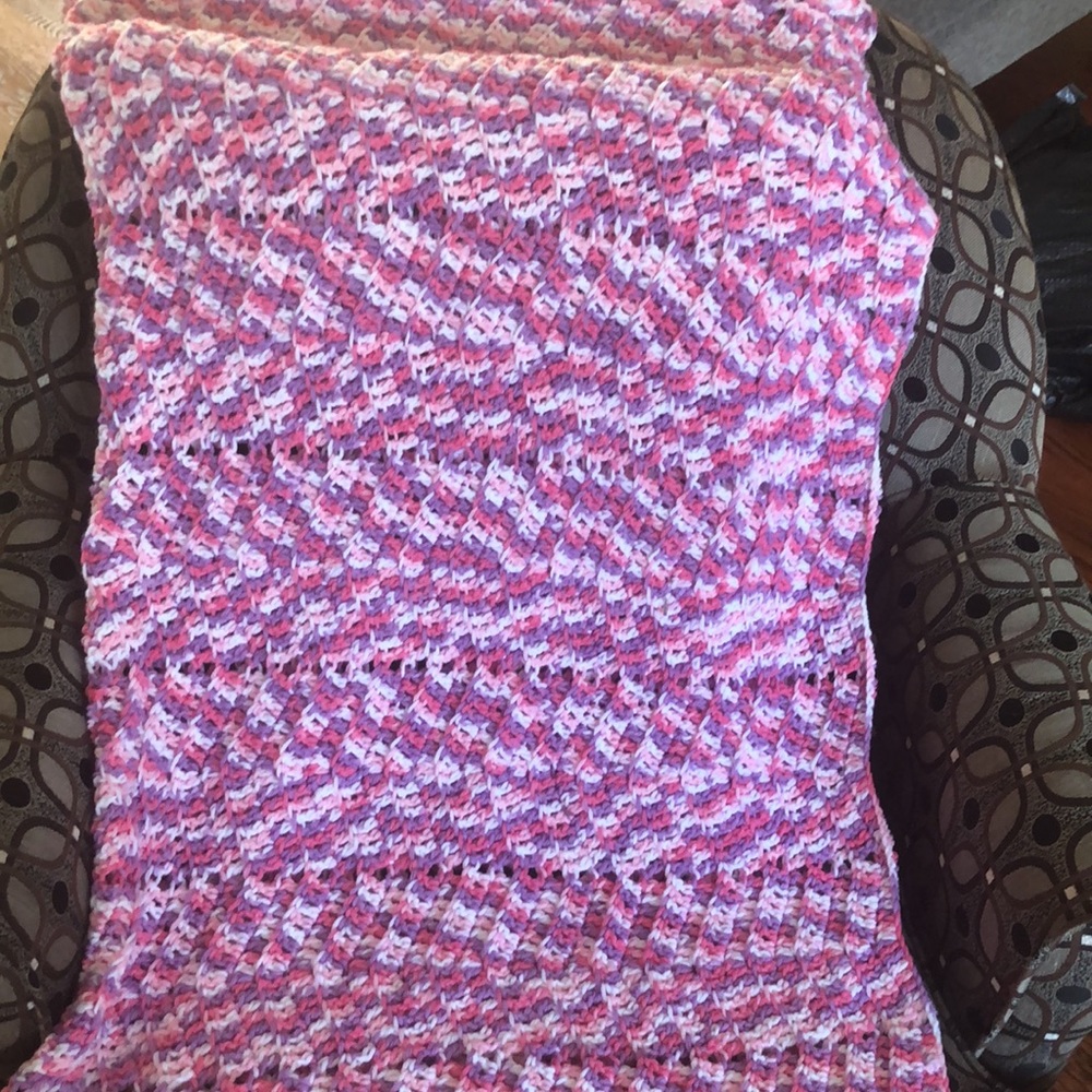Handmade Crochet Purple Blanket